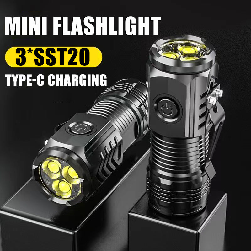 Rechargeable Mini 3LED Super Bright Flashlight Torch