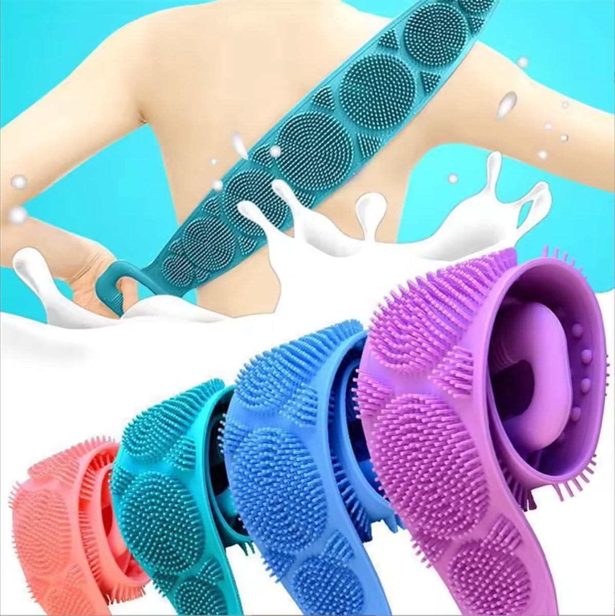 Silicone Body Scrubber Bath Belt With Massage Nubs
