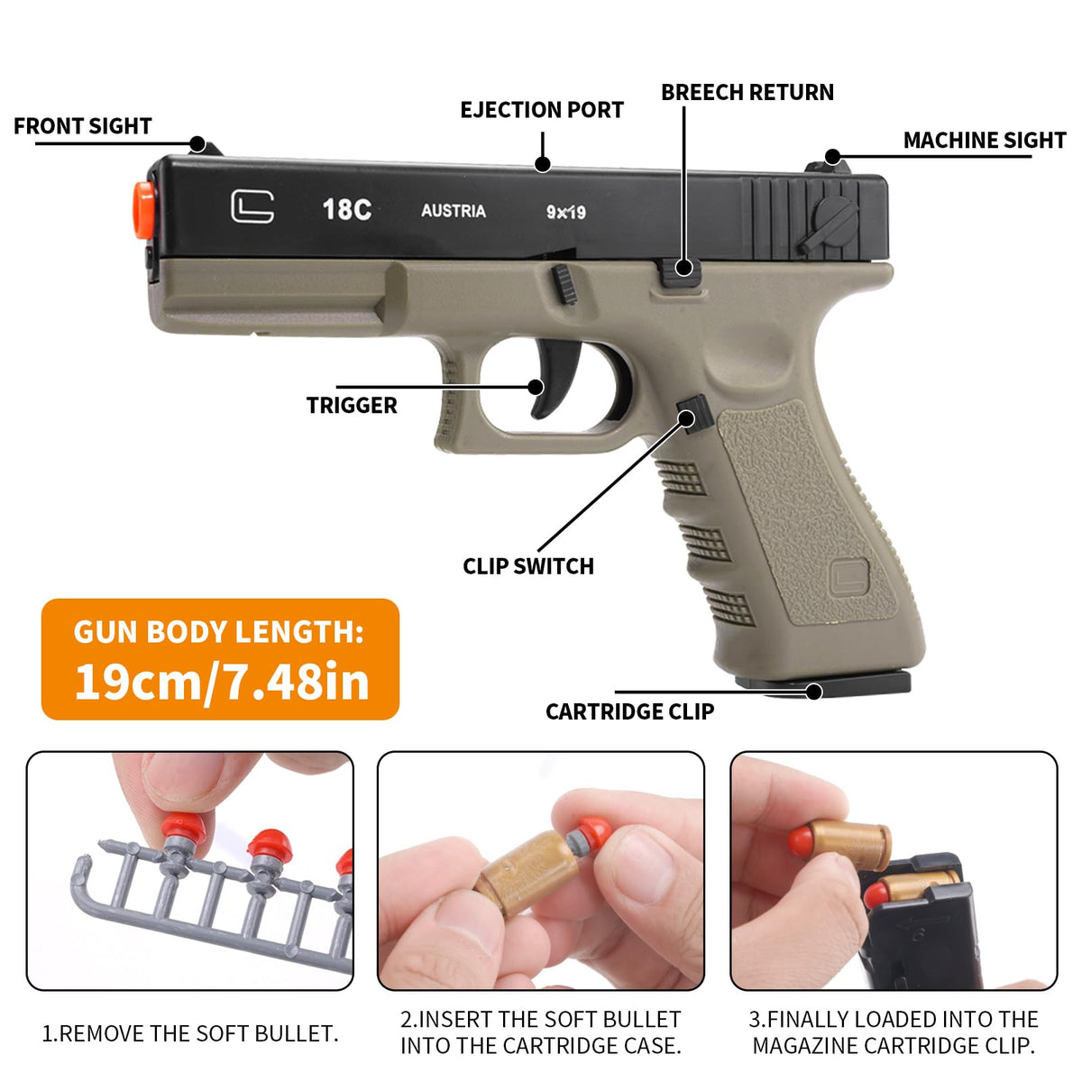 Semi-Auto Foam Dart Toy Blaster Gun