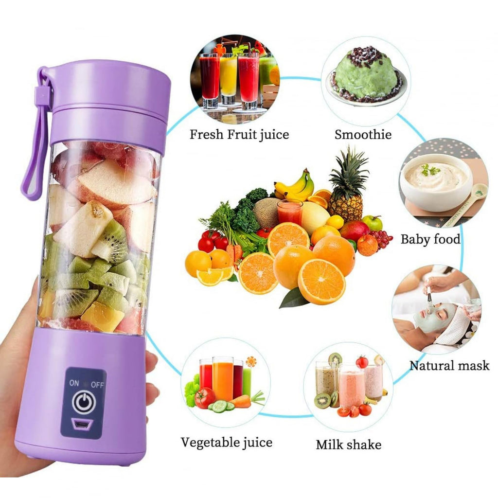 USB Rechargeable 6-Blade Portable Mini Juicer Blender