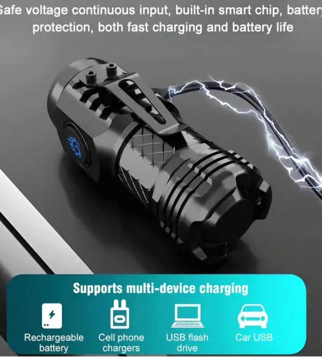 Rechargeable Mini 3LED Super Bright Flashlight Torch