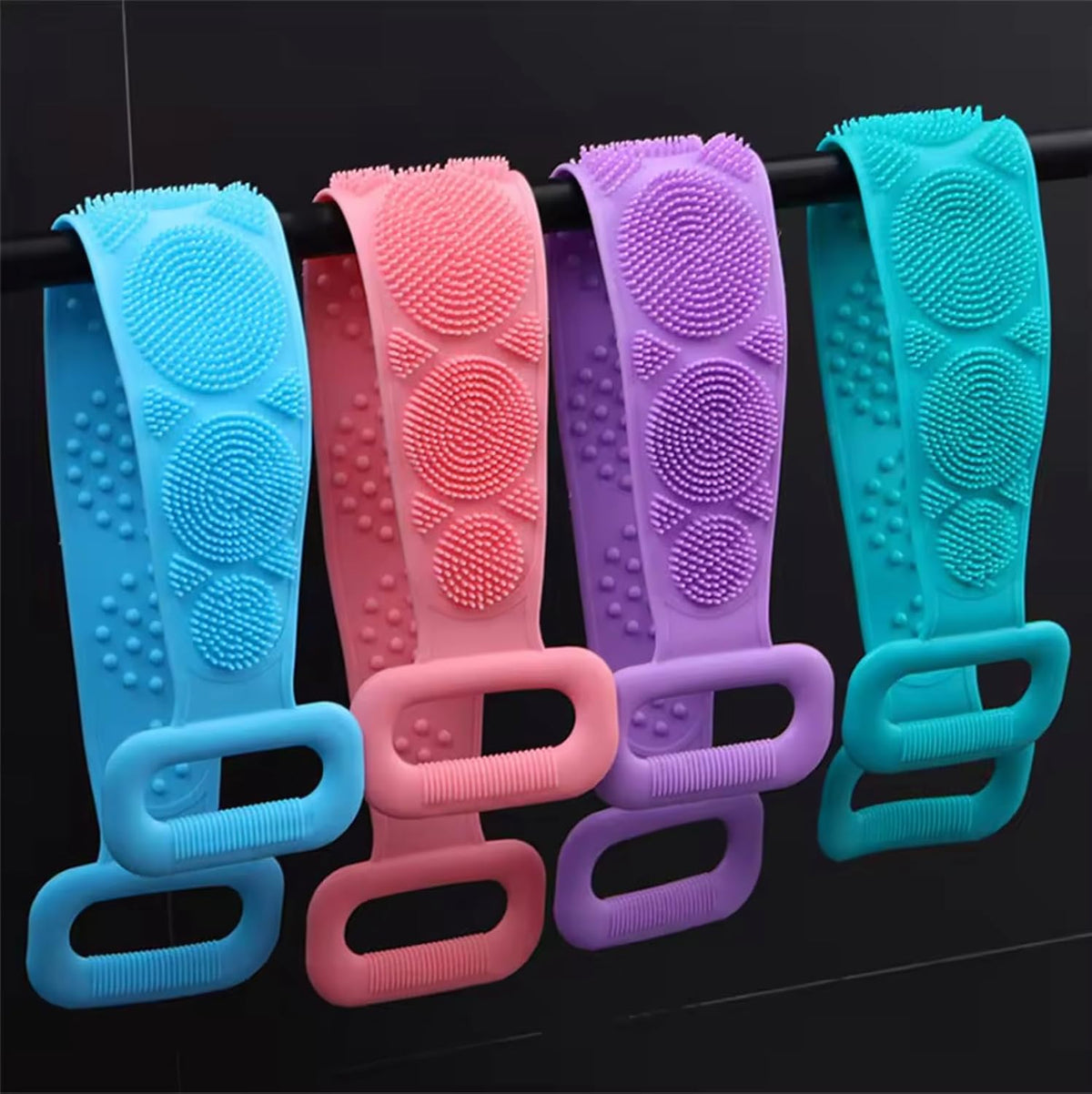 Silicone Body Scrubber Bath Belt With Massage Nubs